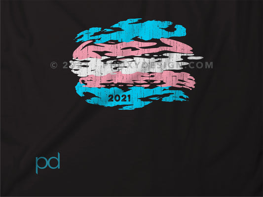 Trans Pride Flag T-Shirt, Scribble Sketch Style Transgender Tee Top, LGBTQ+ Trans sexuality Coming Out In 2021 Fully Customisable T Shirt