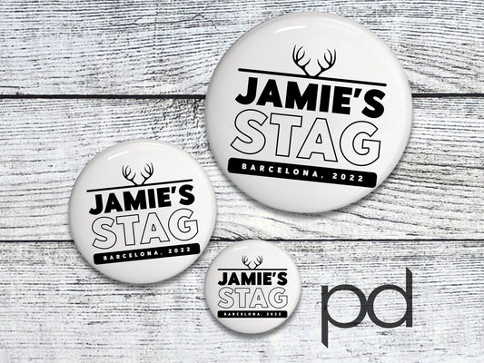 Stag Party Pin Badge, Bachelor Stag Do Pin Back Button Badge