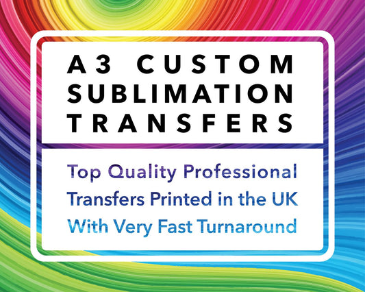A3 Custom Sublimation Prints To Press Yourself, Sub Transfers for use at Home or in your T-Shirt/Gift Print Shop A3+ SRA3 Size
