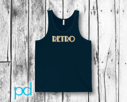 Retro Vintage 60s & 70s Old Worn Style Funky Unisex Jersey Tank