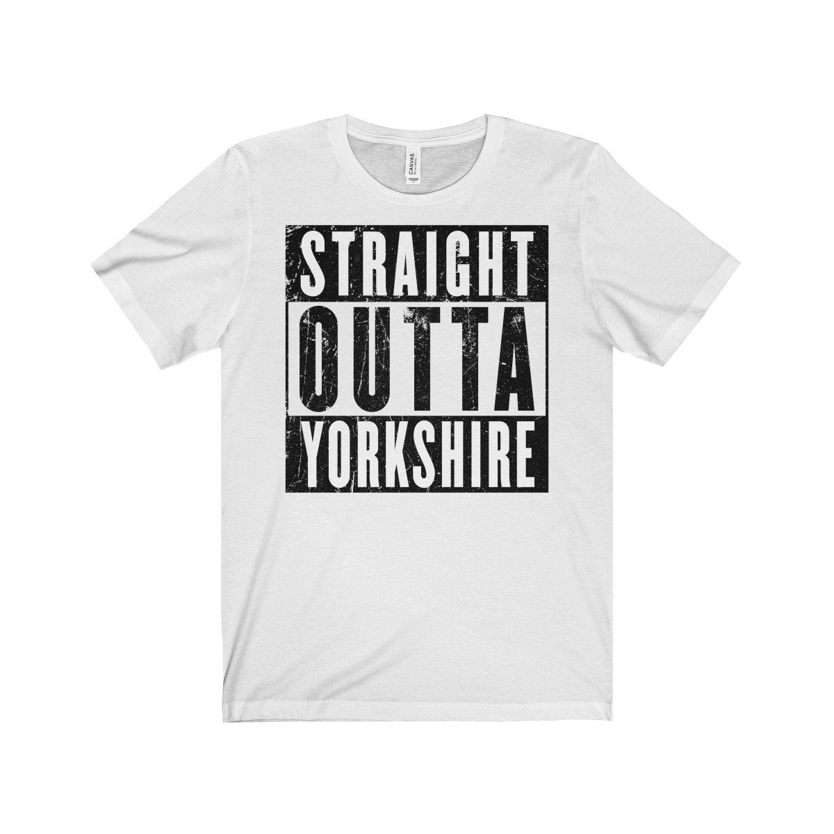 Straight Outta Yorkshire Funny Compton NWA Style Unisex Jersey Short Sleeve Tee