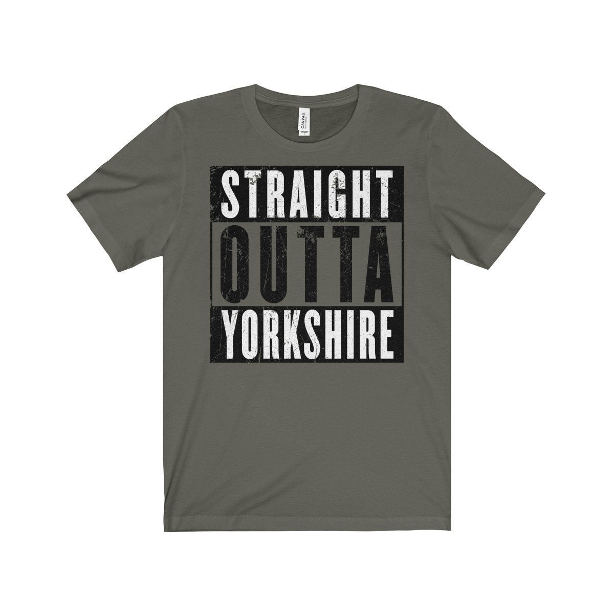 Straight Outta Yorkshire Funny Compton NWA Style Unisex Jersey Short Sleeve Tee