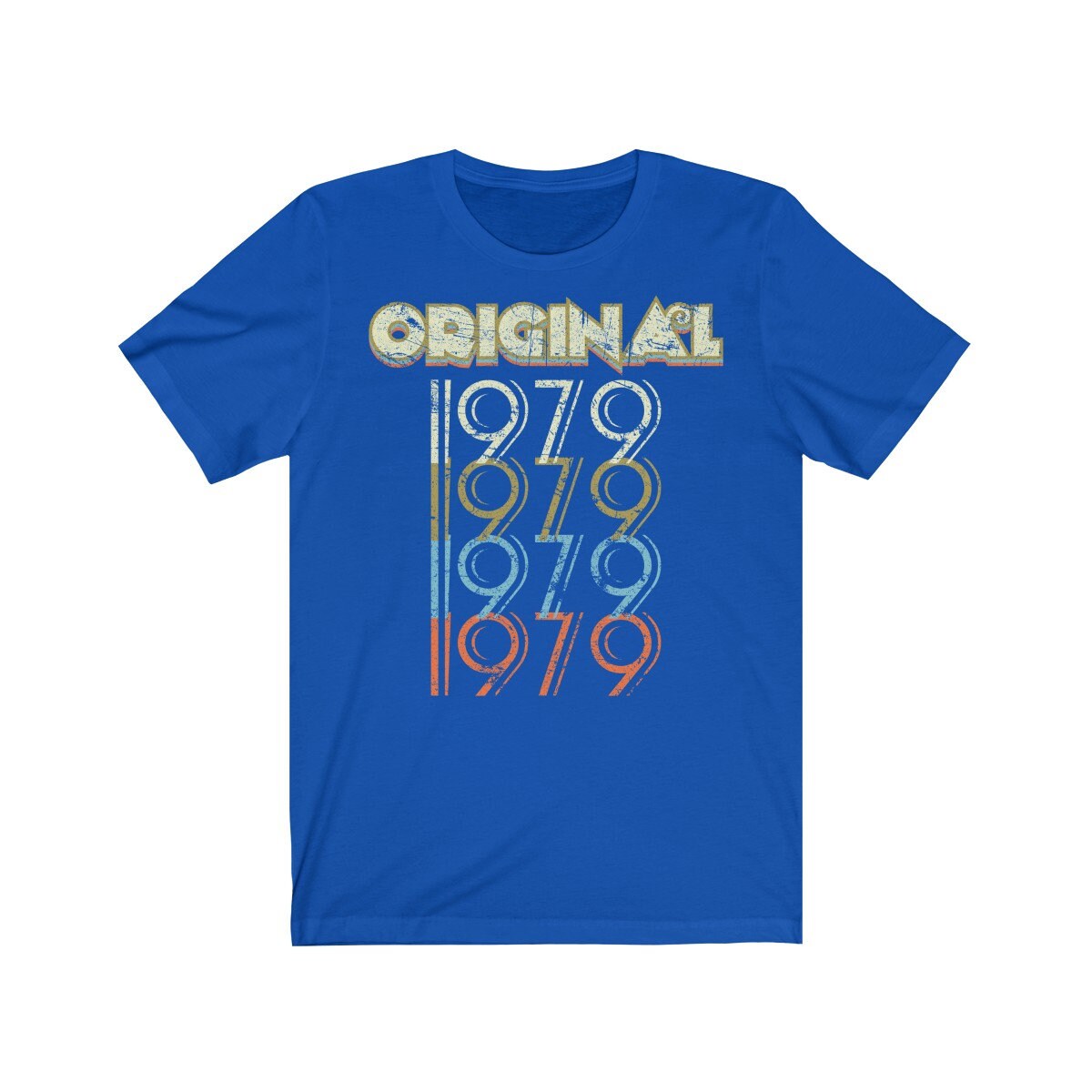 43rd Birthday Gift 'Original 1979' T Shirt for Men or Women Unisex Short Sleeve Retro & Vintage 70s style Tee