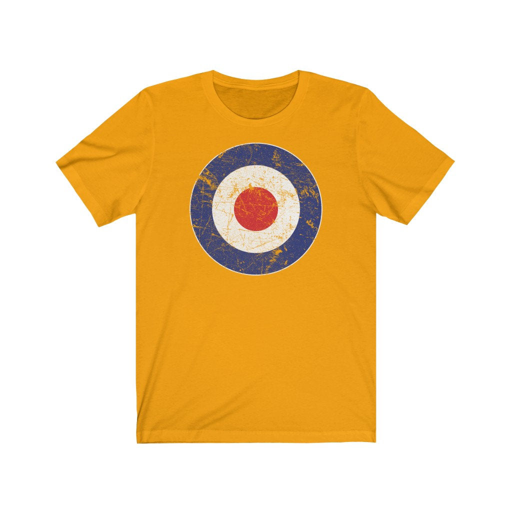 RAF Roundel Target Bullseye with White Border MOD Circle Unisex Jersey Short Sleeve Tee