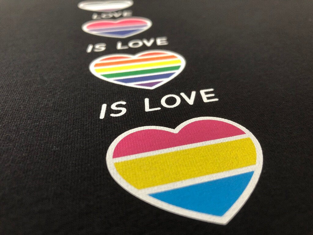 Love Is Love Is Love Tank Top, Gay Pride Hearts Gift Idea, LGBTQ+ Flags in Hearts Vest Top