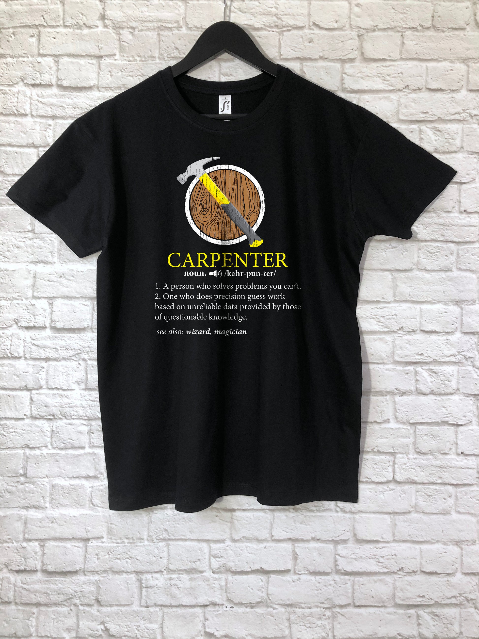Funny Carpenter Definition T-Shirt, Woodwork Gift Idea, Humorous Woodworker Tee Shirt Top