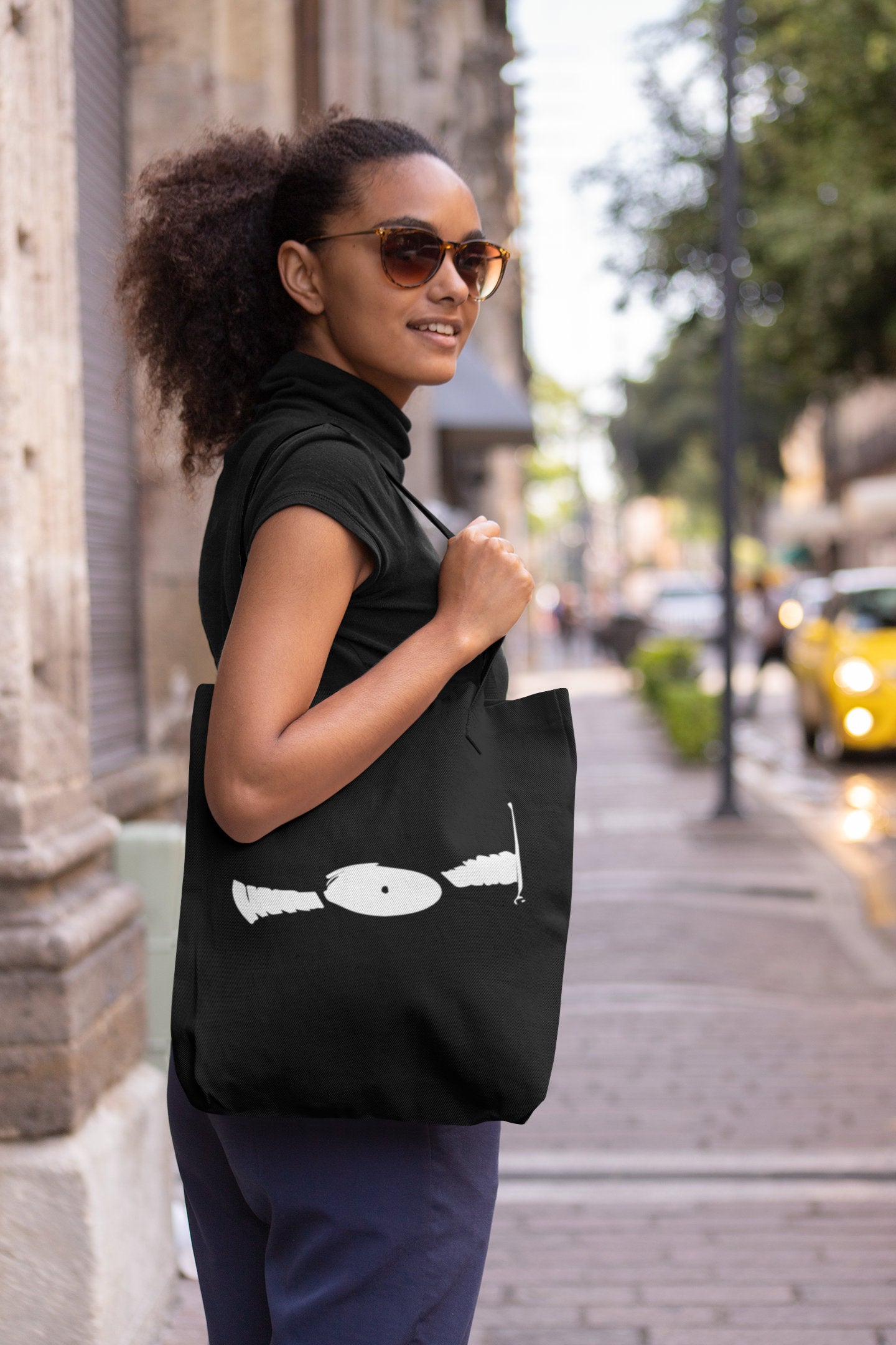 Record Player Subtle Sketch Tote, 100% Organic Cotton Tote Bag for carrying your records