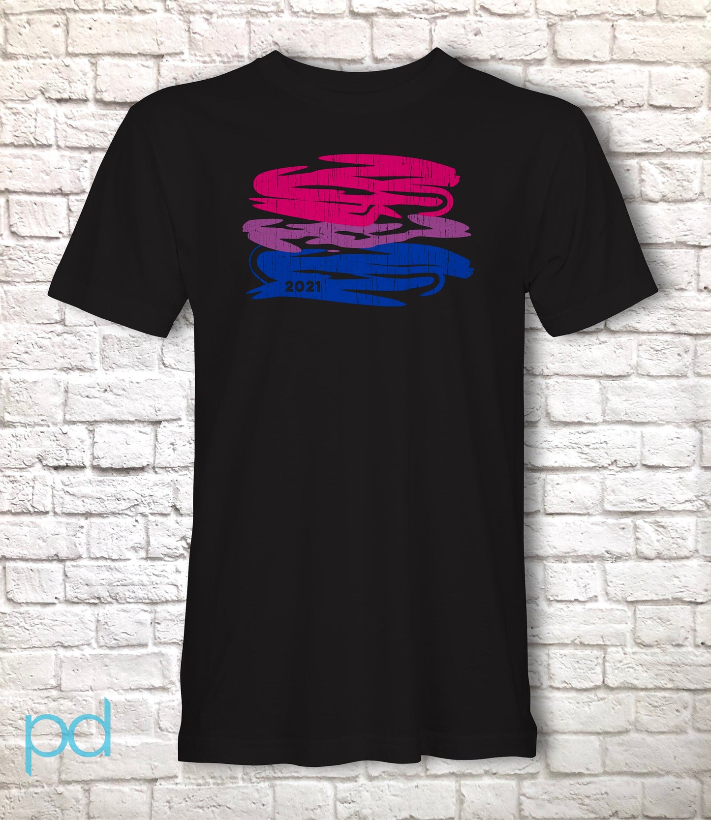 Bi Pride Flag T-Shirt, Scribble Sketch Style Bisexual Tee Top, LGBTQ+  Bisexuality Coming Out In 2021 Fully Customisable Unisex T Shirt