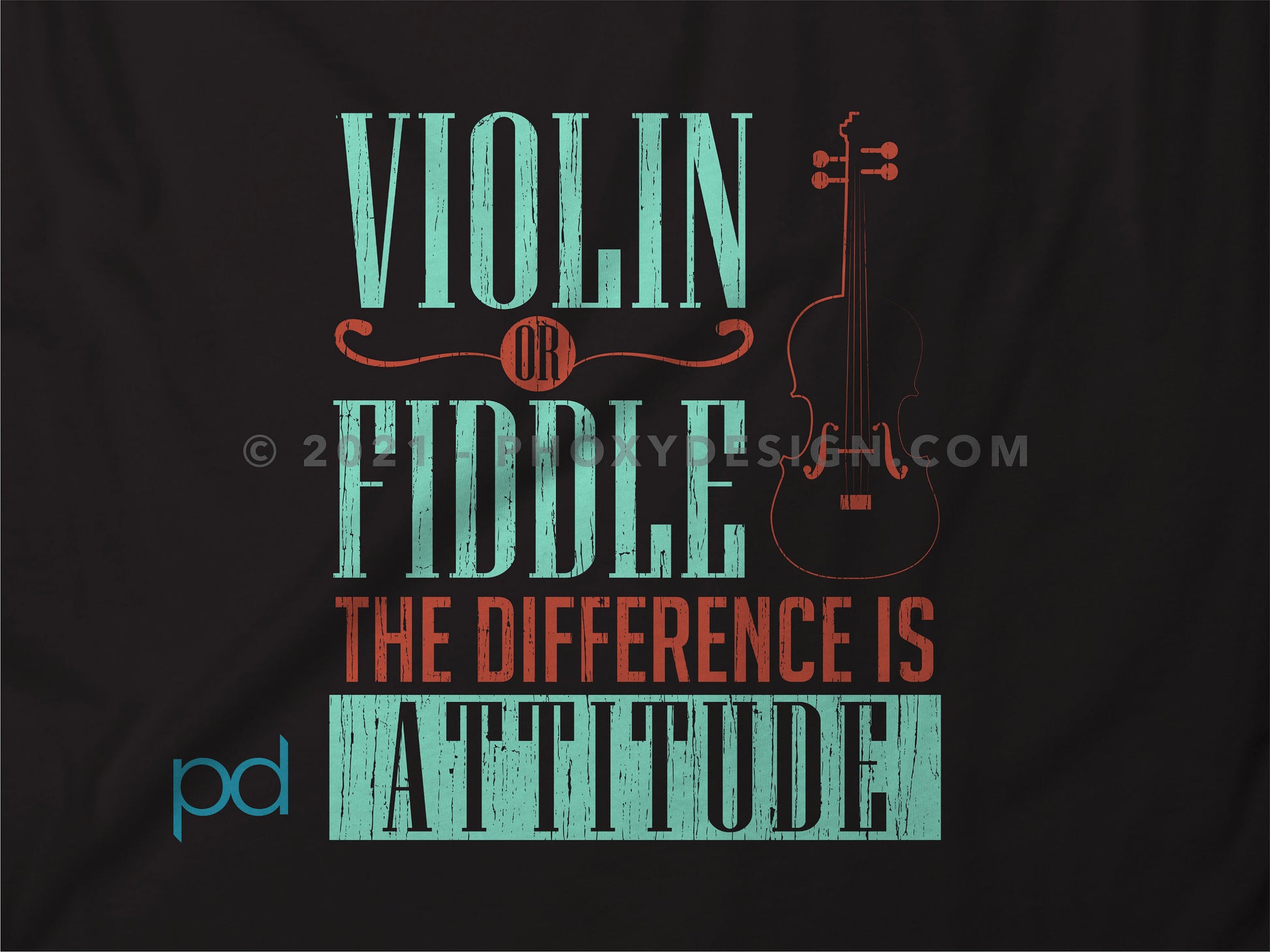 Funny Violin T-Shirt, Violinist Fiddle Player Gift Idea Tee Shirt Top, Violin or Fiddle Dilemma The Difference Is Attitude