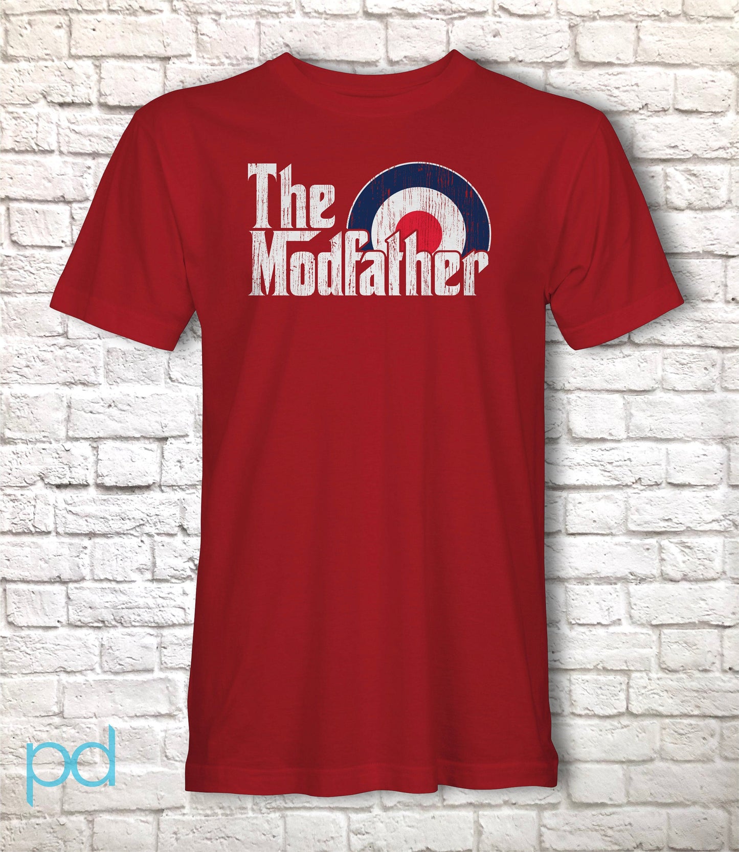 The Modfather T Shirt, RAF Roundel Pun Gift Idea, Humorous Parody T-Shirt