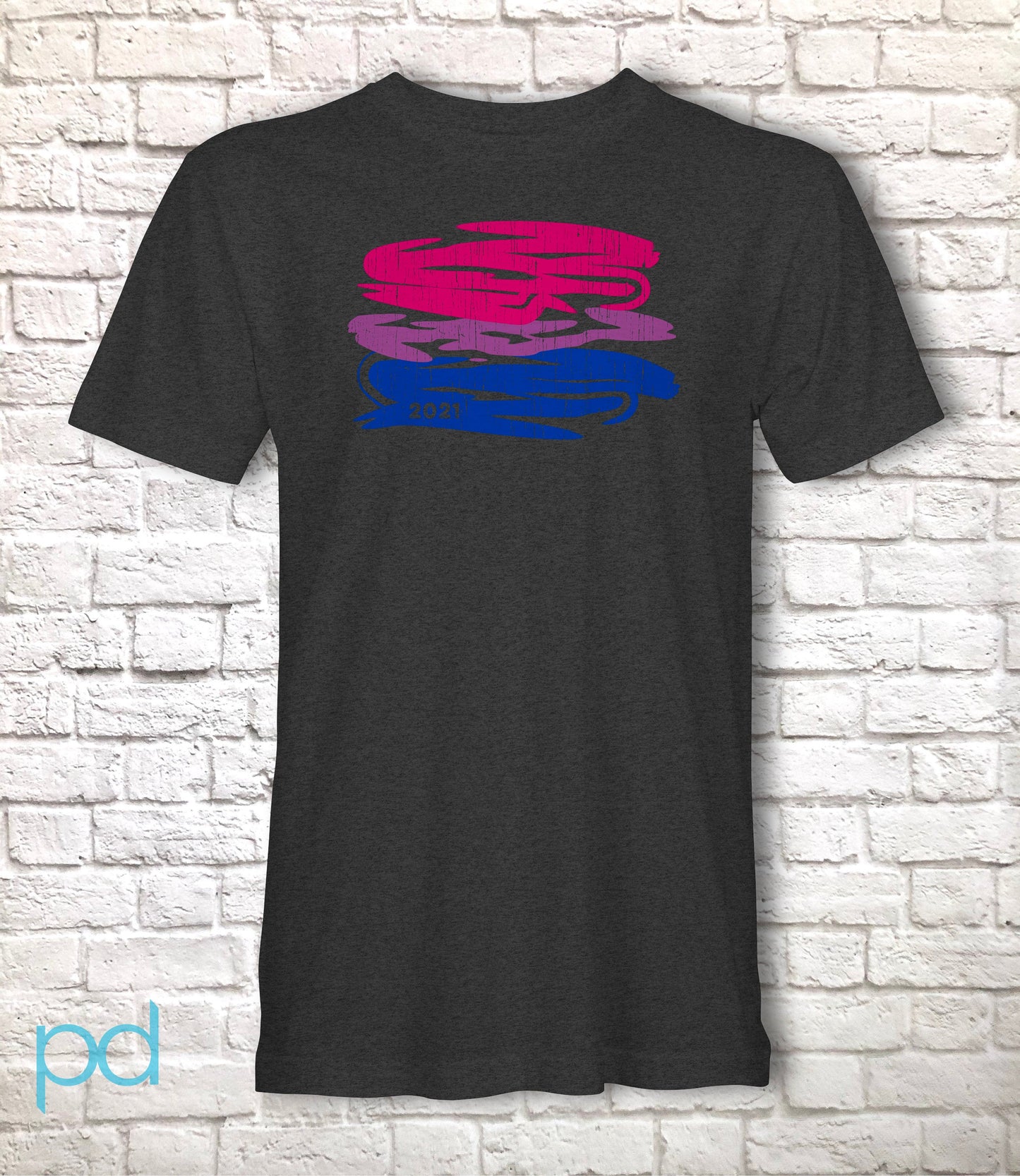 Bi Pride Flag T-Shirt, Scribble Sketch Style Bisexual Tee Top, LGBTQ+  Bisexuality Coming Out In 2021 Fully Customisable Unisex T Shirt