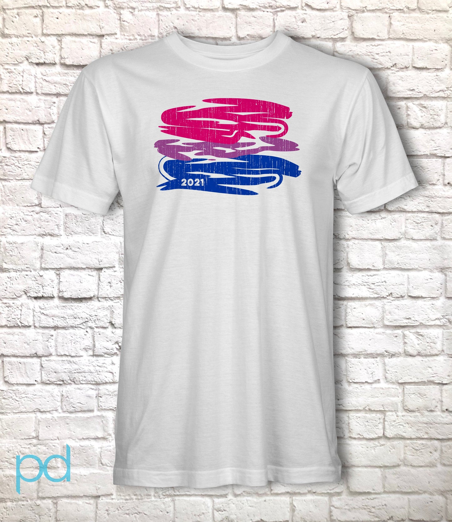 Bi Pride Flag T-Shirt, Scribble Sketch Style Bisexual Tee Top, LGBTQ+  Bisexuality Coming Out In 2021 Fully Customisable Unisex T Shirt