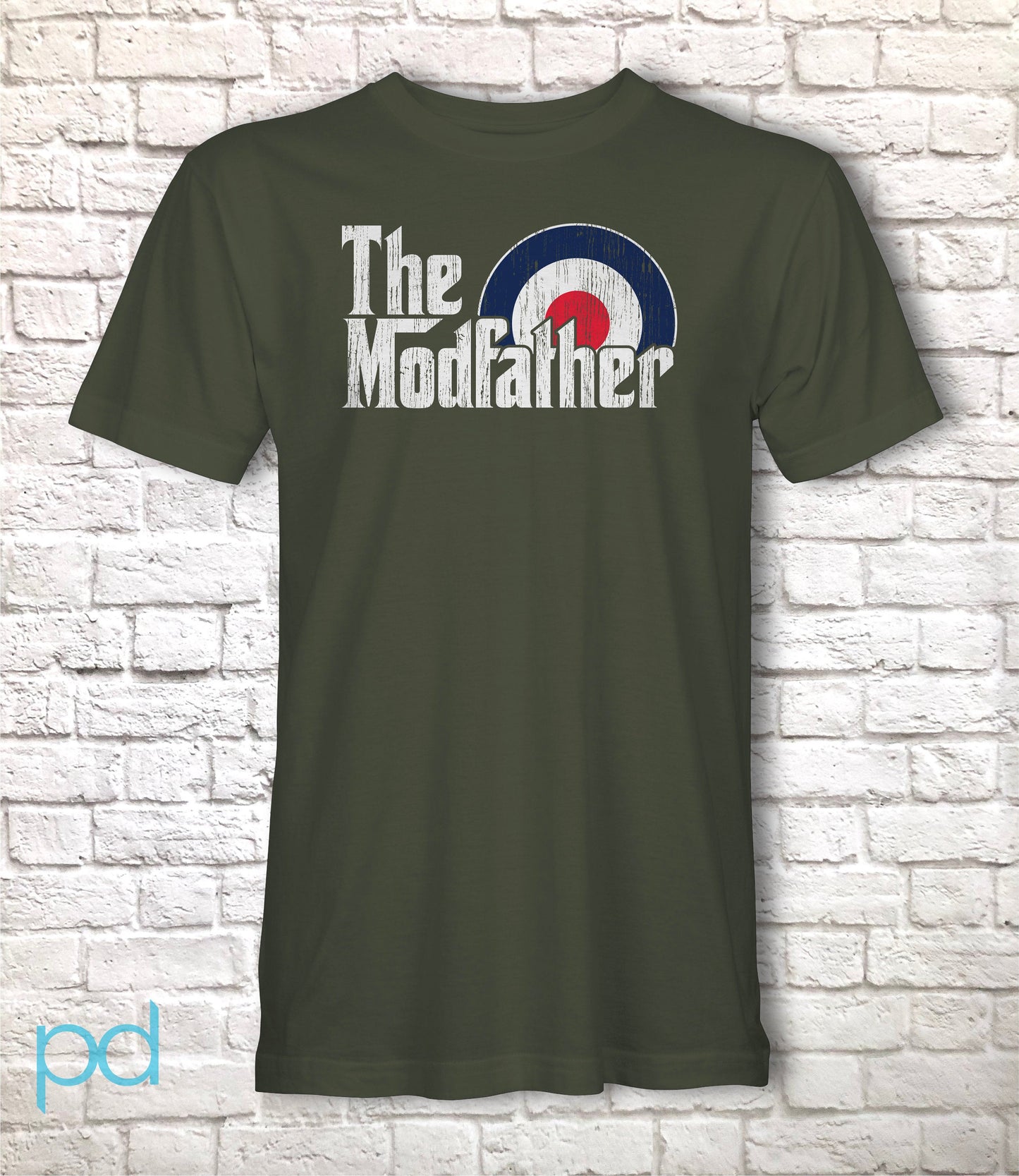 The Modfather T Shirt, RAF Roundel Pun Gift Idea, Humorous Parody T-Shirt