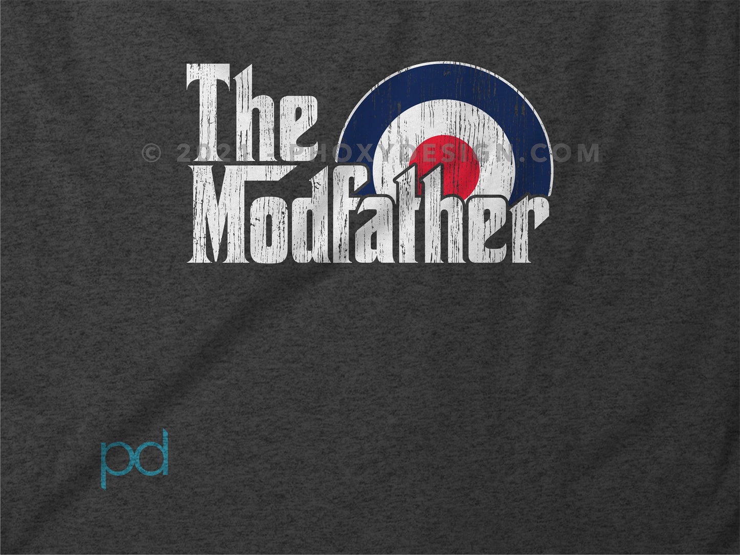 The Modfather T Shirt, RAF Roundel Pun Gift Idea, Humorous Parody T-Shirt