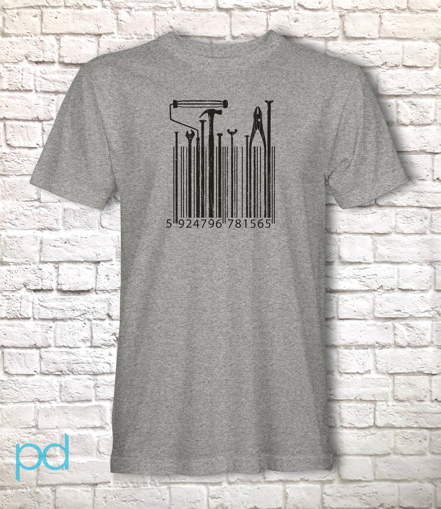 DIY T Shirt, Painter & Decorator Tools Gift T-Shirt Barcode Style, Tradesman Tradeswoman Unisex Tee Shirt Top For Men or Women