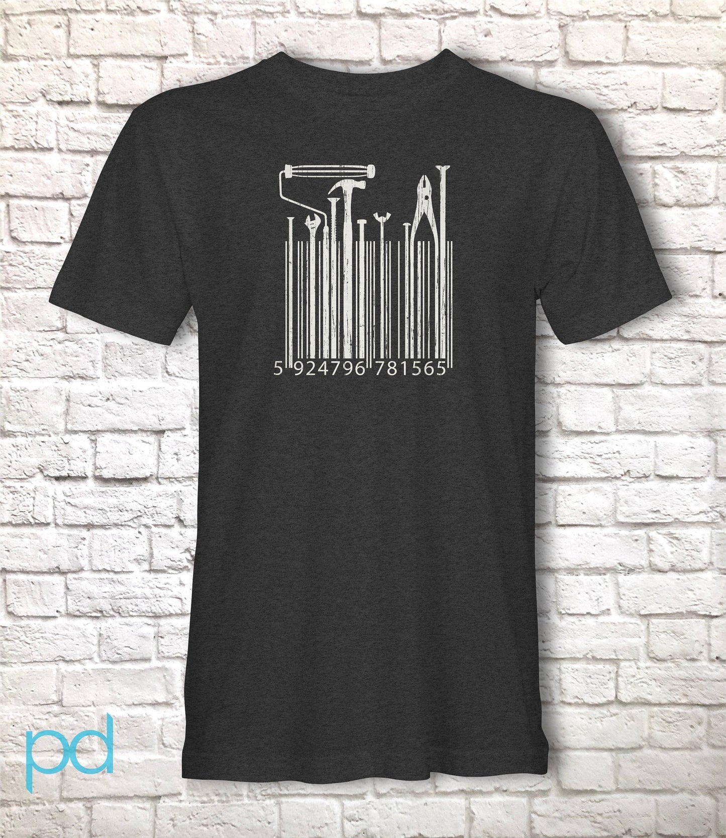 DIY T Shirt, Painter & Decorator Tools Gift T-Shirt Barcode Style, Tradesman Tradeswoman Unisex Tee Shirt Top For Men or Women