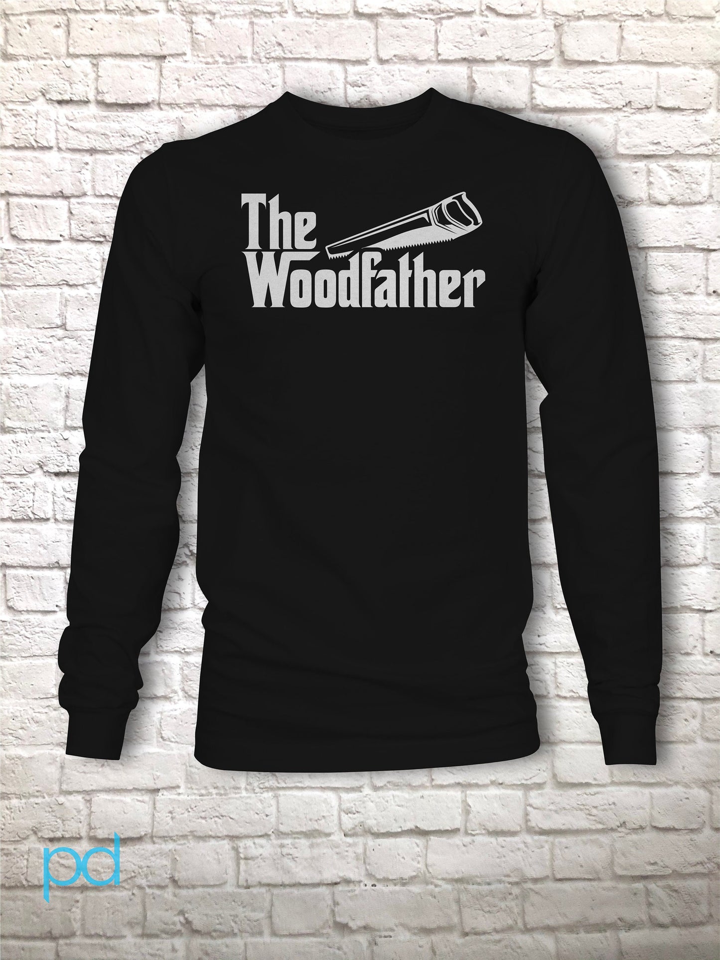 Funny Carpenter Long Sleeve T-shirt, Woodfather Parody Gift Idea, Humorous Woodworking Joiner Longsleeve Tee Shirt, Handsaw Clean