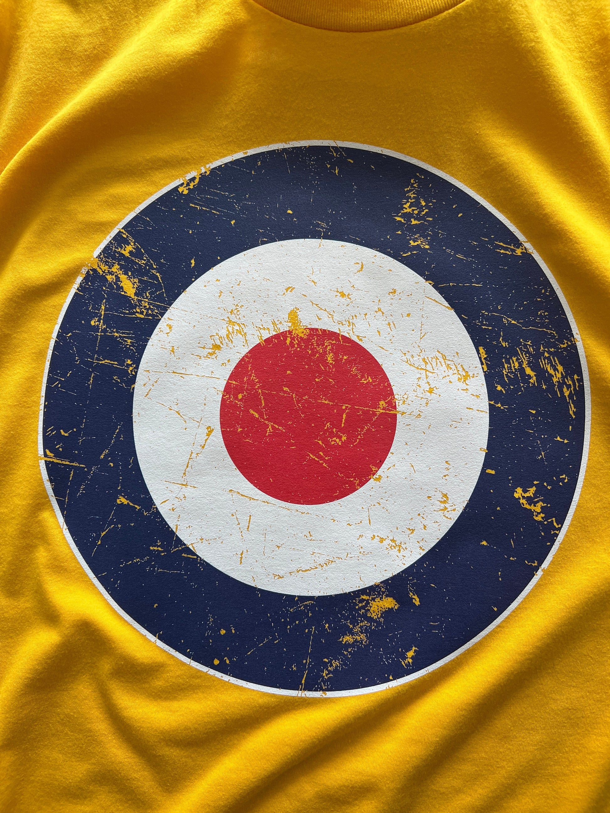 RAF Roundel Target Bullseye Red White Blue Mod Circle Unisex Jersey Short Sleeve Tee